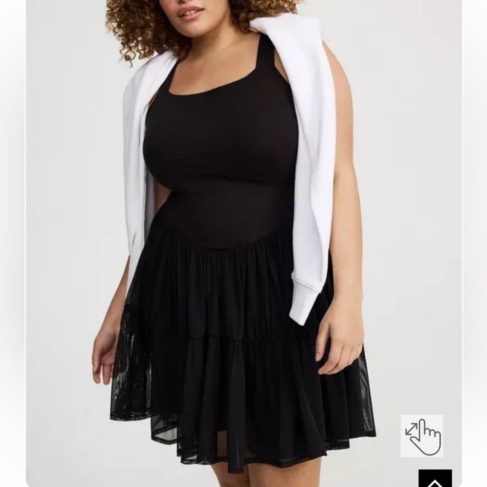 Torrid Performance Core Mesh Ruffle 2fer Active D… - image 2